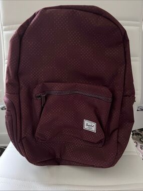 NWOT Herschel Supply Company Maroon Dot Pattern Backpack
